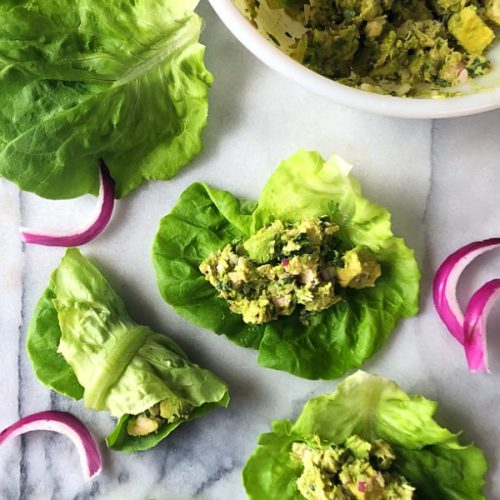 Avocado Chicken Salad Low Carb Lettuce Wraps The Kitchen Magpie Low Carb