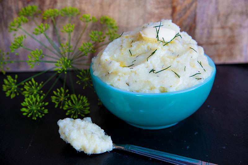 Mashed Garlic and Dill Cauliflower