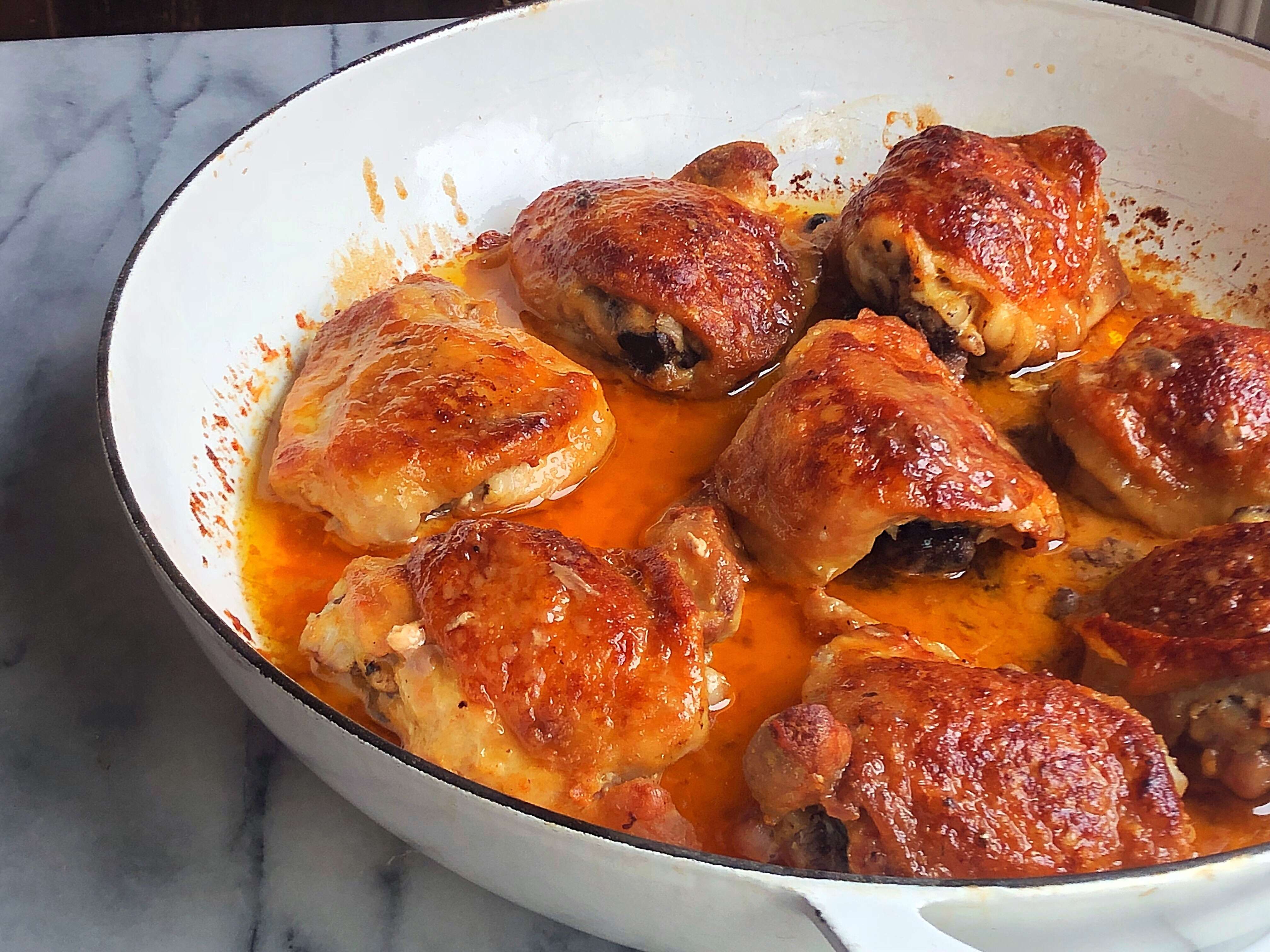 Crispy Buttery Buffalo Baked Chicken Thighs Recipe The Kitchen Magpie Low Carb 