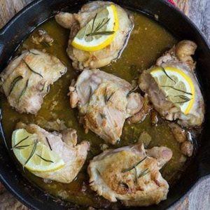 Lemon Rosemary Oven Baked Chicken Thighs