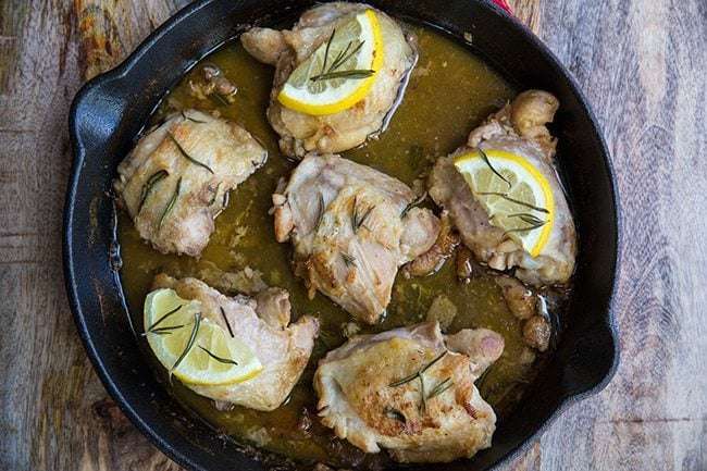 Lemon Rosemary Oven Baked Chicken Thighs