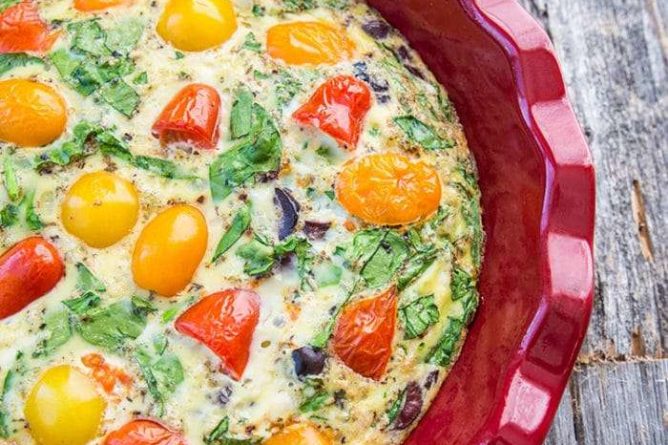 Mediterranean Vegetable Frittata - The Kitchen Magpie - Low Carb