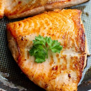 Pan fried salmon