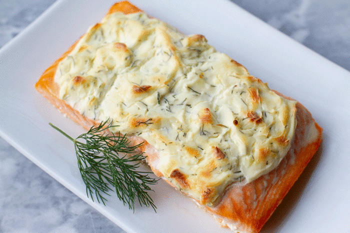 Baked Salmon With Cream Cheese - The Kitchen Magpie - Low Carb