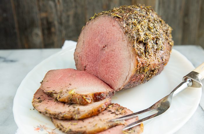 herb and garlic round roast - low carb